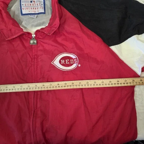 cincinnati reds Windbreaker Vintage MLB Logo 7 Full Zip Embroidered Jacket Sz XL